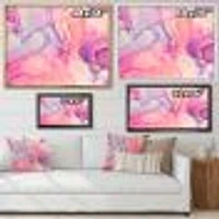 Pink and Purple Abstract Marble Texture I  Canvas Wall Art Print