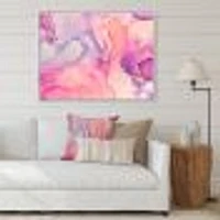 Pink and Purple Abstract Marble Texture I  Canvas Wall Art Print
