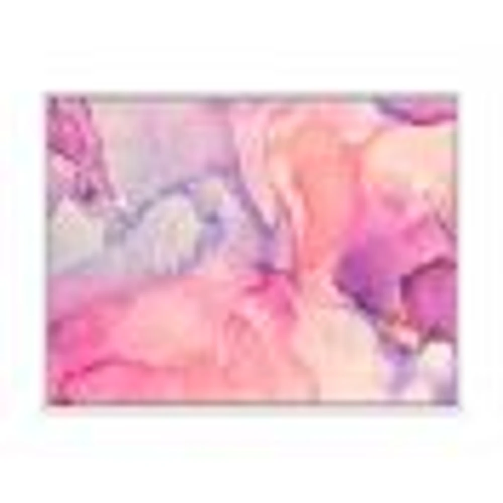 Pink and Purple Abstract Marble Texture I  Canvas Wall Art Print