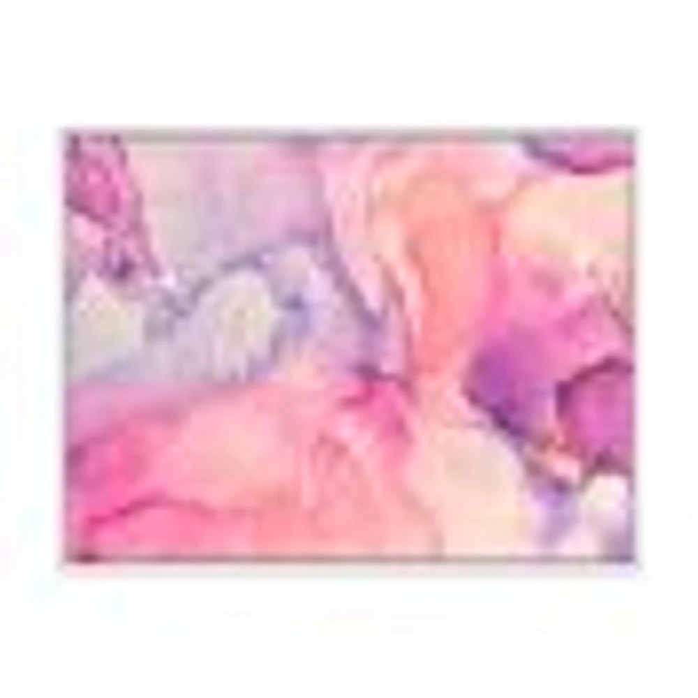 Pink and Purple Abstract Marble Texture I  Canvas Wall Art Print