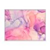 Pink and Purple Abstract Marble Texture I  Canvas Wall Art Print