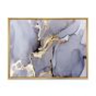 Closeup of Black and Golden Abstract Marble Texture Canvas Wall Art Print