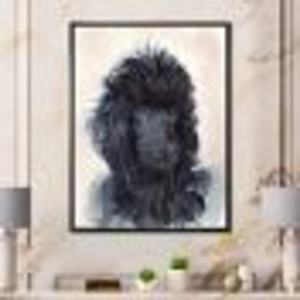 Toile imprimée « Portrait of The Black Poodle Puppy with Curly Coat »