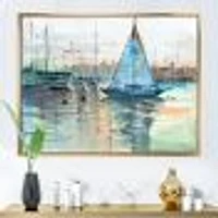 Toile imprimée « A Sailboat Marina with Some Yachts