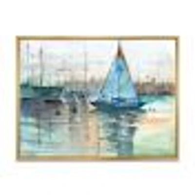 A Sailboat Marina with Some Yachts Canvas Wall Art Print