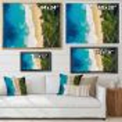 Sea and Beach Turquoise Water Canvas Wall Art Print