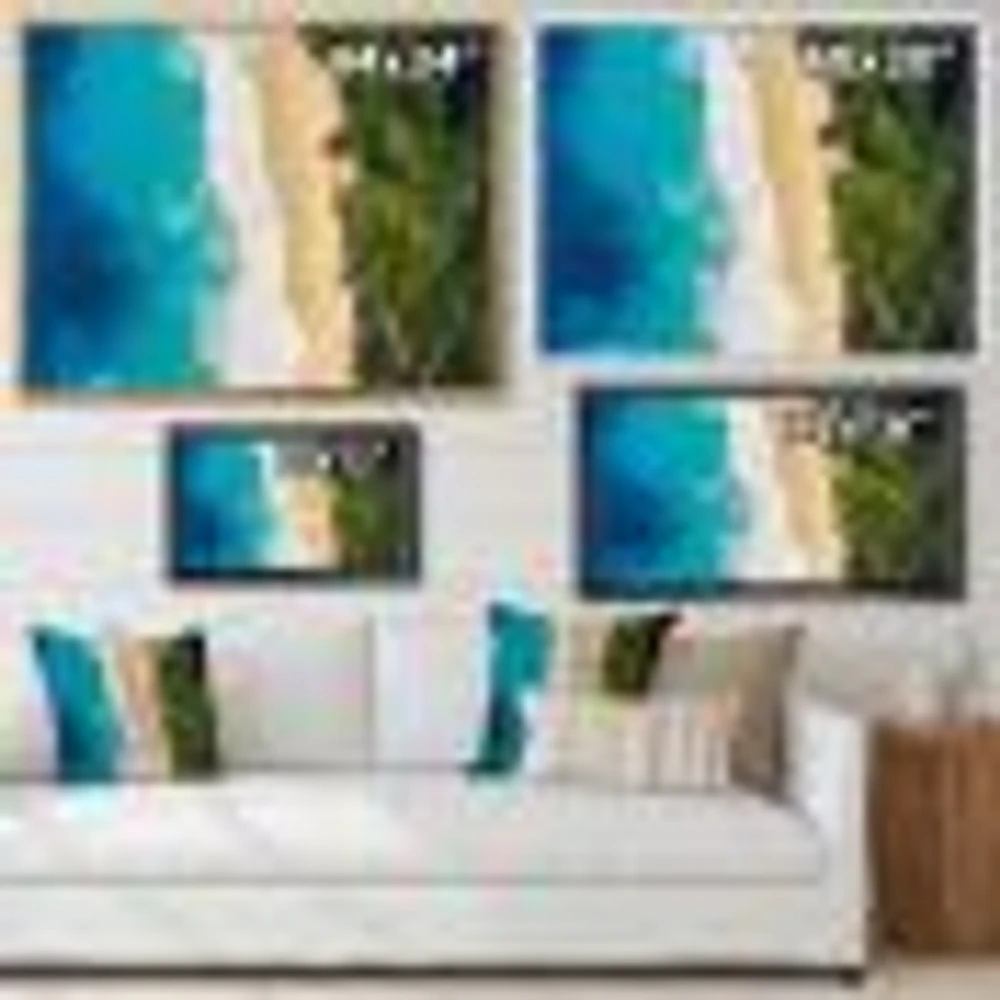 Sea and Beach Turquoise Water Canvas Wall Art Print