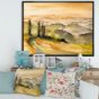 Landscape with Vineyards  Canvas Wall Art Print