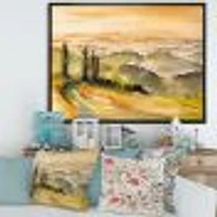 Landscape with Vineyards  Canvas Wall Art Print