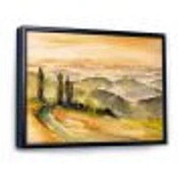 Landscape with Vineyards  Canvas Wall Art Print