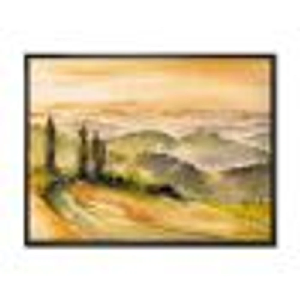 Landscape with Vineyards  Canvas Wall Art Print