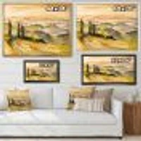 Landscape with Vineyards  Canvas Wall Art Print