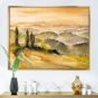 Landscape with Vineyards  Canvas Wall Art Print