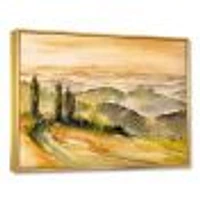 Landscape with Vineyards  Canvas Wall Art Print