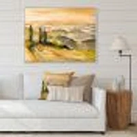 Landscape with Vineyards  Canvas Wall Art Print