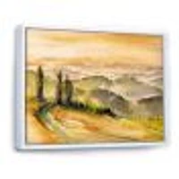 Landscape with Vineyards  Canvas Wall Art Print