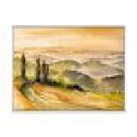 Landscape with Vineyards  Canvas Wall Art Print