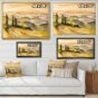 Landscape with Vineyards  Canvas Wall Art Print