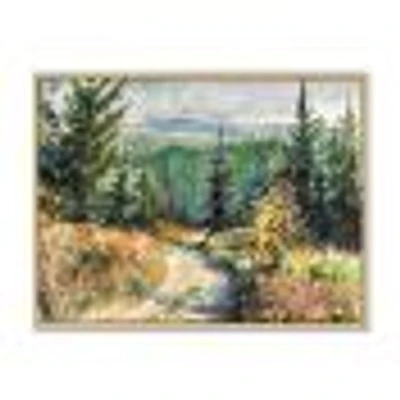 Landscape with Road Mountains  Canvas Wall Art Print