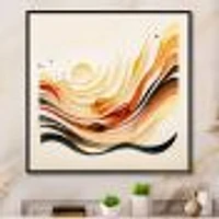 Burnt Orange Waves Abstract IV Wall Art