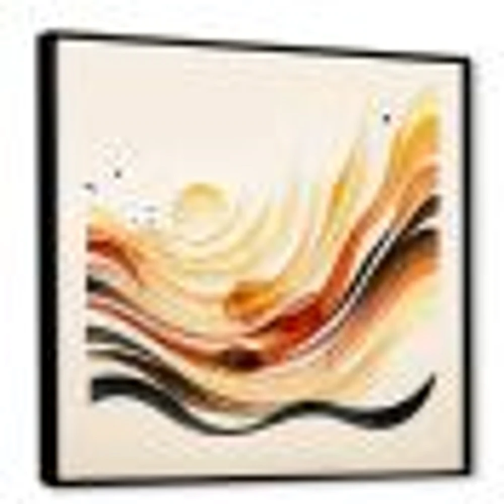 Burnt Orange Waves Abstract IV Wall Art