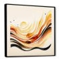 Burnt Orange Waves Abstract IV Wall Art