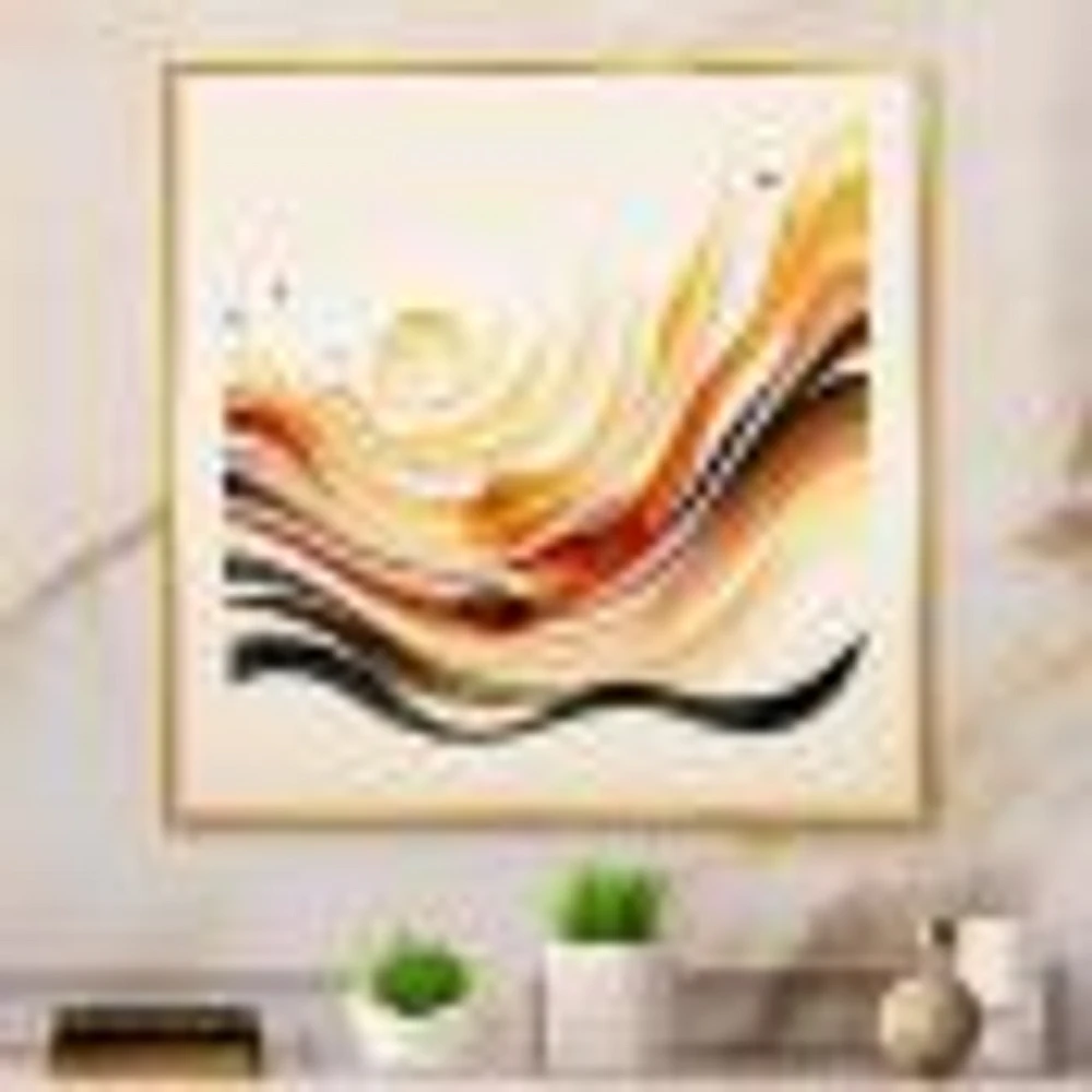 Burnt Orange Waves Abstract IV Wall Art