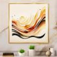 Burnt Orange Waves Abstract IV Wall Art