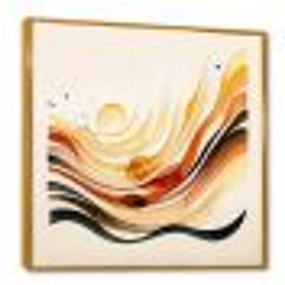 Burnt Orange Waves Abstract IV Wall Art