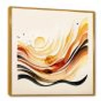 Burnt Orange Waves Abstract IV Wall Art