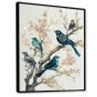 Multicolor Birds On Plum Blossoms Tree IX Wall Art