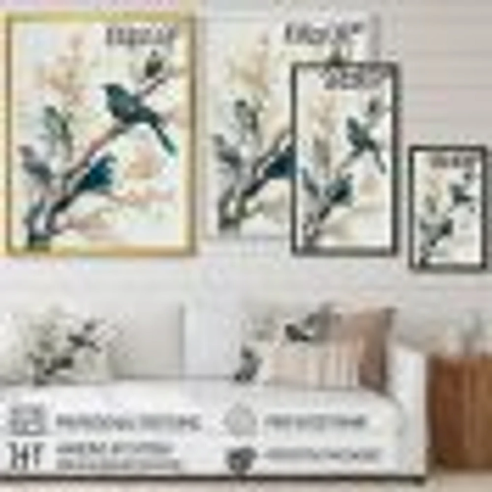 Multicolor Birds On Plum Blossoms Tree IX Wall Art