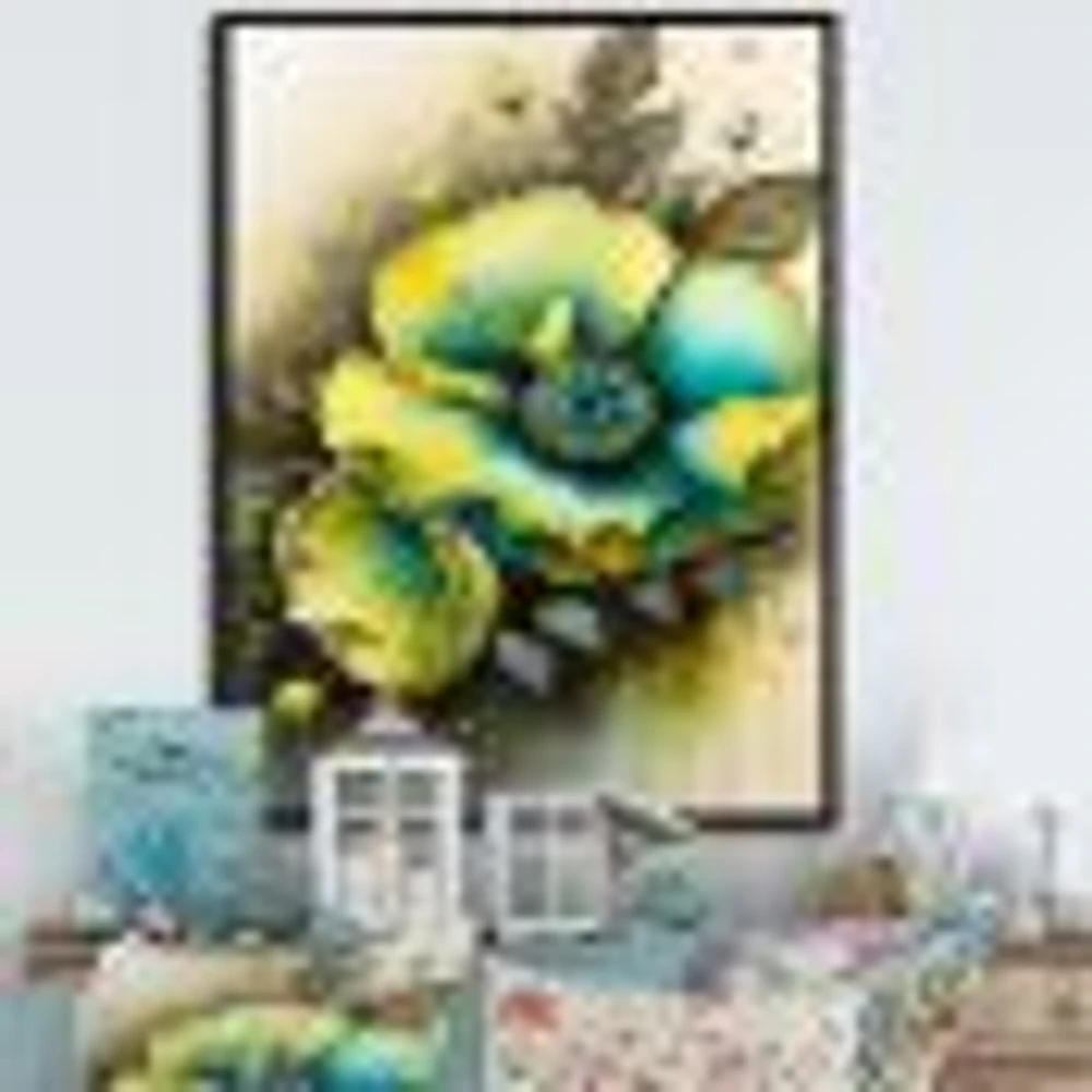 Vibrant Yellow Floral Design Wall Art