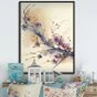 Pink And Plum Cherry Blossom Branch IV Wall Art