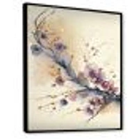 Pink And Plum Cherry Blossom Branch IV Wall Art