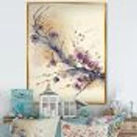 Pink And Plum Cherry Blossom Branch IV Wall Art