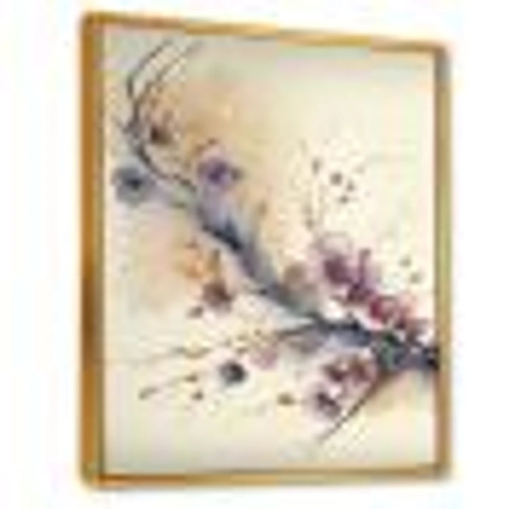 Pink And Plum Cherry Blossom Branch IV Wall Art