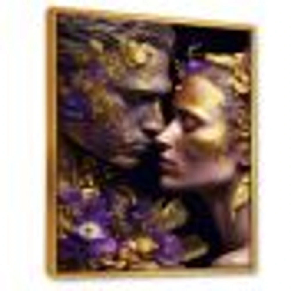 Loving Couple Floral Design I Wall Art