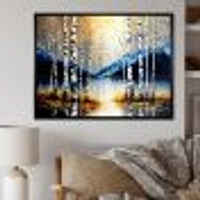 Monochrome Golden Birch Trees By The River IV Wall Art