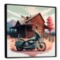 Motorcycle Parked At The Cabin V Wall Art