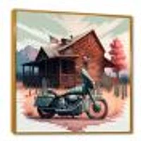 Motorcycle Parked At The Cabin V Wall Art