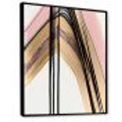 Minimalism Pink And Gold Cubic Fusion V Wall Art