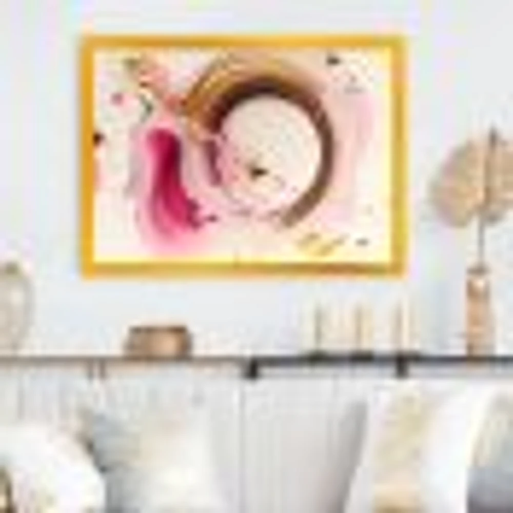 Pink Watercolor Circular Abstract Wall Art