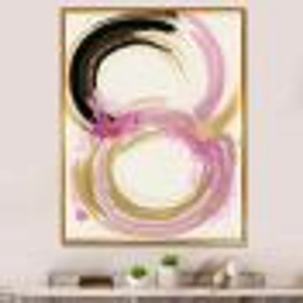 Pink And Gold Curves IV Wall Art