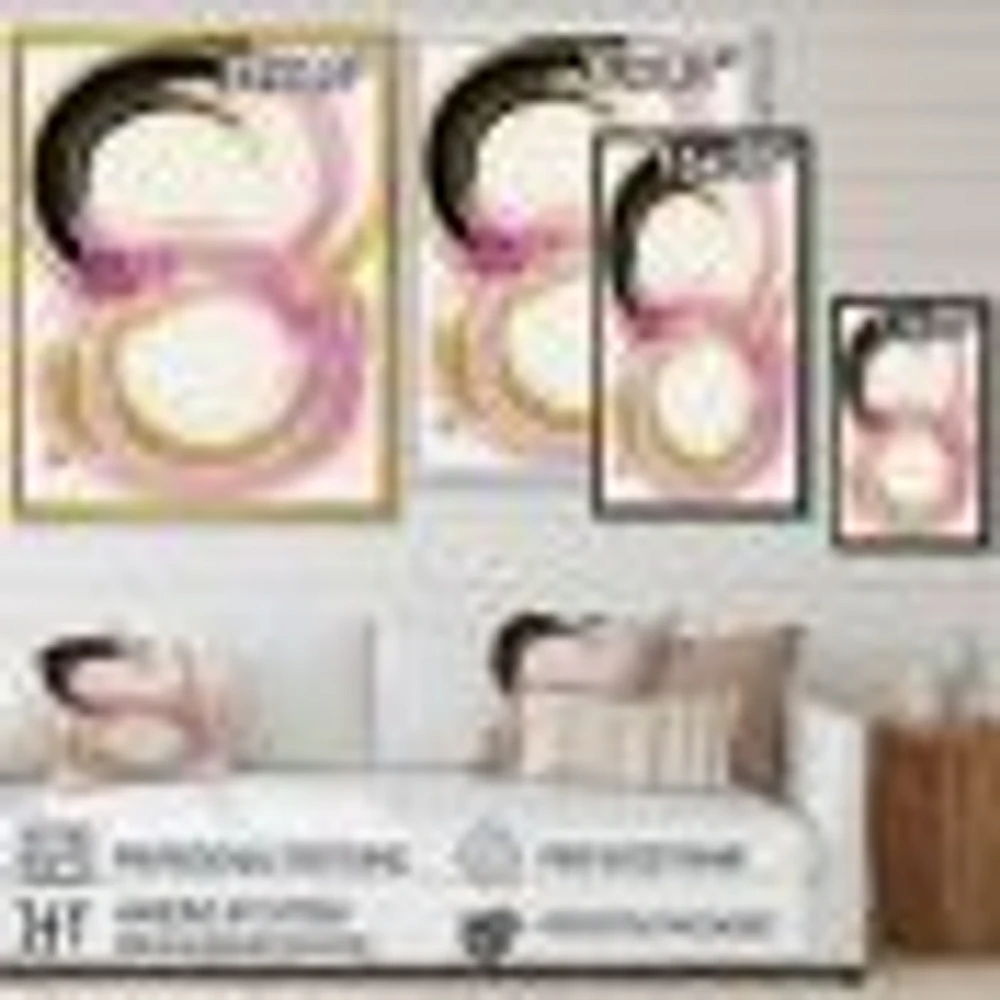 Pink And Gold Curves IV Wall Art