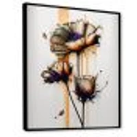 Daisy Flower On Abstract Fusion I Wall Art