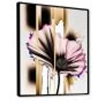 Pink Gerbera Flower On Abstract Fusion Wall Art