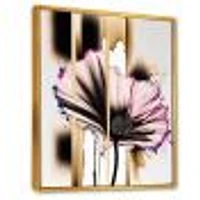 Pink Gerbera Flower On Abstract Fusion Wall Art