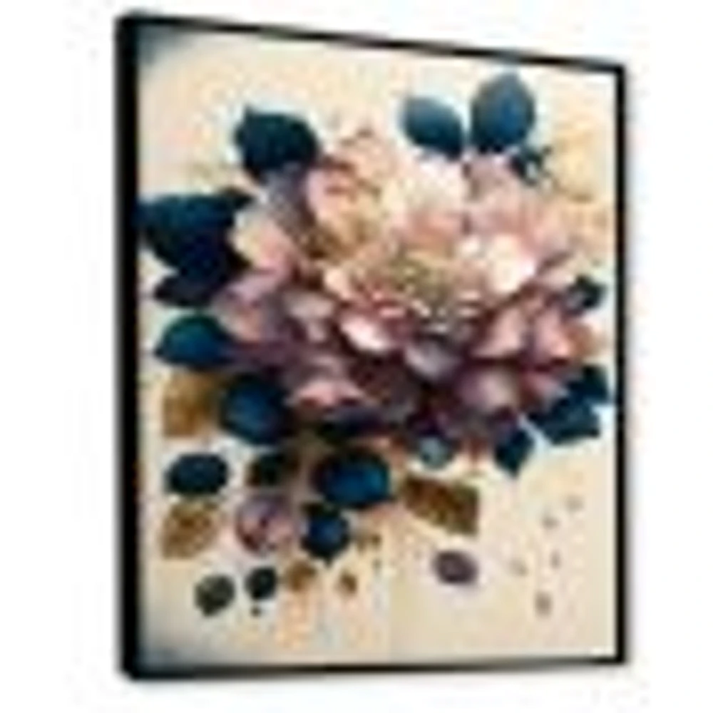 Deep Pink Dahlia Floral Design I Wall Art