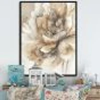 Single Beige Flower IV Wall Art